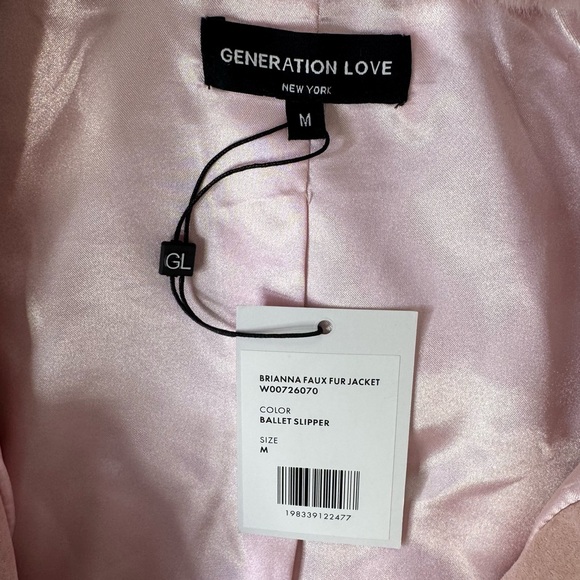 NEW Generation Love Brianna Faux Fur Jacket Ballet Slipper Pink Size Medium - Picture 9 of 11